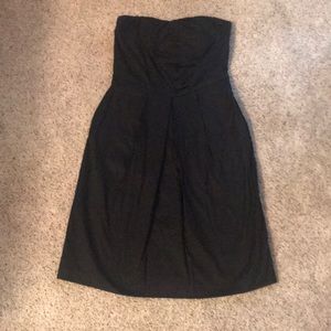 Black strapless dress zipper down the back
